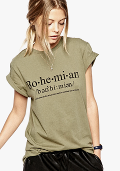 boyfriend t-shirt with bohemian print